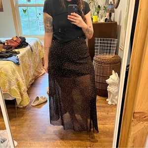 Mesh free people maxi skirt